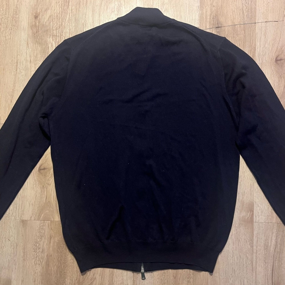 Bugatchi Men's Dark Blue Zip-Up Sweater - Picture 6 of 6